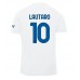 Billige Inter Milan Lautaro Martinez #10 Udebane Fodboldtrøjer 2023-24 Kortærmet